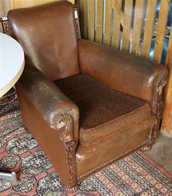 Leather club chair